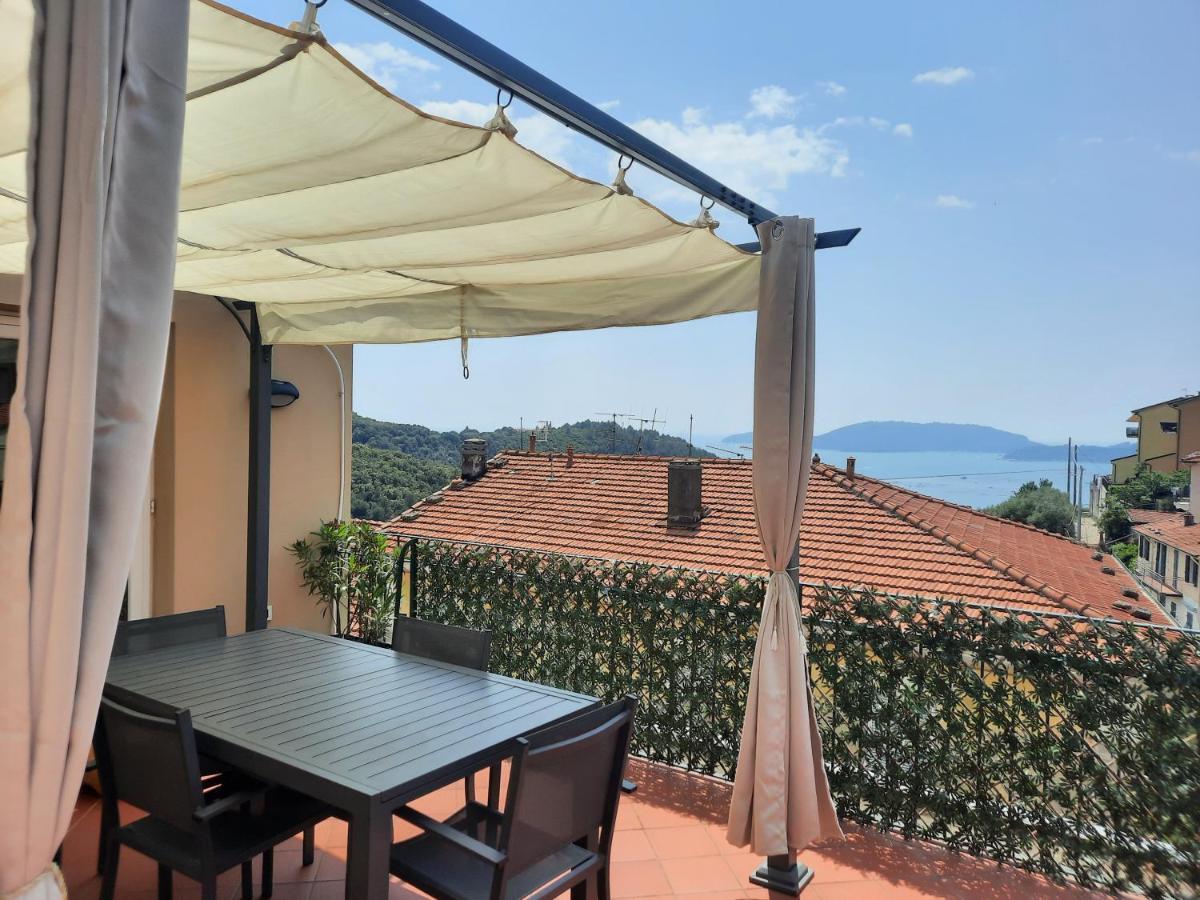 Ferienwohnung La Terrazza Sul Golfo Dei Poeti Con Vista Mare Pitelli Exterior foto