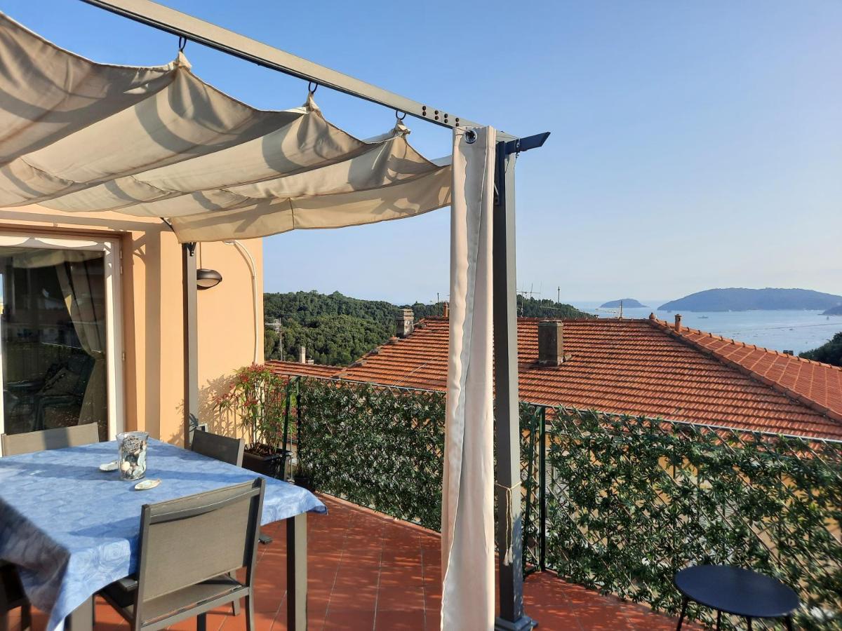 Ferienwohnung La Terrazza Sul Golfo Dei Poeti Con Vista Mare Pitelli Exterior foto